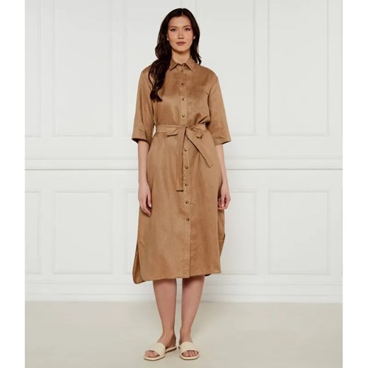 MM Lniana sukienka z paskiem NOCINO ze sklepu Gomez Fashion Store w kategorii Sukienki - zdjęcie 184987047