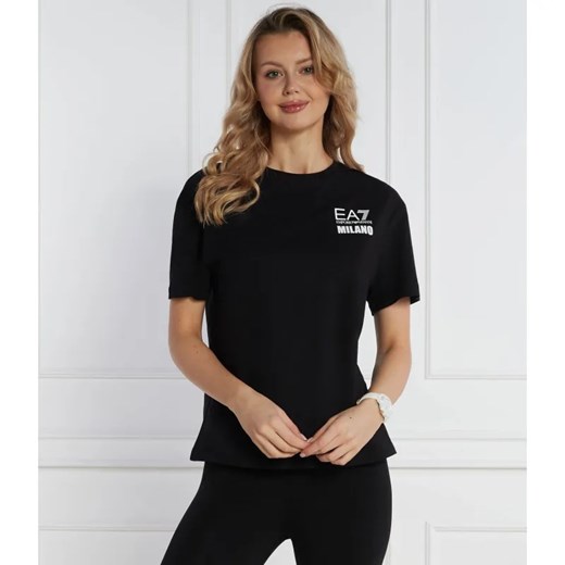 EA7 T-shirt | Regular Fit ze sklepu Gomez Fashion Store w kategorii Bluzki damskie - zdjęcie 184989079