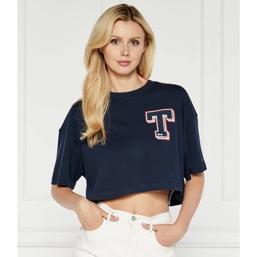 Tommy Jeans T-shirt LETTERMAN | Oversize fit ze sklepu Gomez Fashion Store w kategorii Bluzki damskie - zdjęcie 184989276