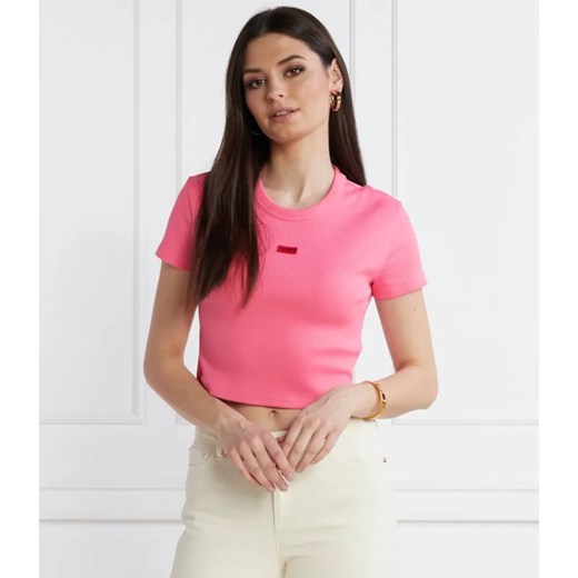 HUGO T-shirt Deluisa_1 | Cropped Fit ze sklepu Gomez Fashion Store w kategorii Bluzki damskie - zdjęcie 184989587