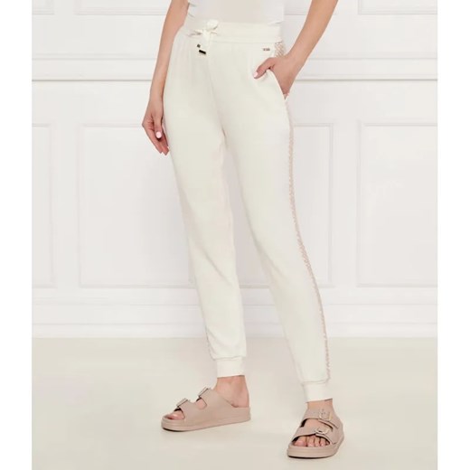 BOSS BLACK Spodnie dresowe Monogram_Pants Cuff | Regular Fit | z dodatkiem jedwabiu ze sklepu Gomez Fashion Store w kategorii Piżamy damskie - zdjęcie 184990016