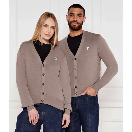 AMI Paris Wełniany kardigan | Regular Fit ze sklepu Gomez Fashion Store w kategorii Swetry damskie - zdjęcie 184990087