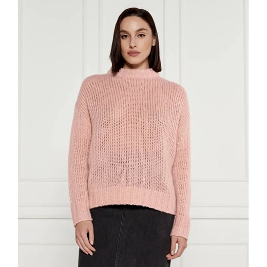 HUGO Wełniany sweter Sloossy | Oversize fit ze sklepu Gomez Fashion Store w kategorii Swetry damskie - zdjęcie 184990716