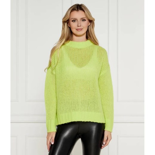 HUGO Wełniany sweter Sloossy | Oversize fit ze sklepu Gomez Fashion Store w kategorii Swetry damskie - zdjęcie 184990848