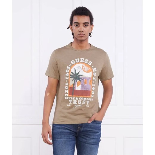 GUESS T-shirt PALM WINDOW | Slim Fit ze sklepu Gomez Fashion Store w kategorii T-shirty męskie - zdjęcie 184991497