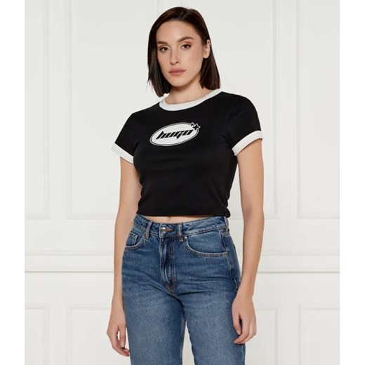 Hugo Blue T-shirt Dalia_B | Cropped Fit ze sklepu Gomez Fashion Store w kategorii Bluzki damskie - zdjęcie 184991879