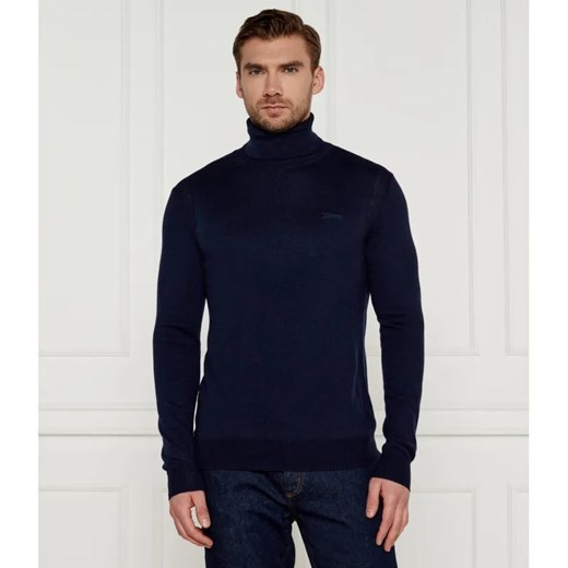 GUESS Golf EBENEZER | Slim Fit | z dodatkiem jedwabiu ze sklepu Gomez Fashion Store w kategorii Swetry męskie - zdjęcie 184992508