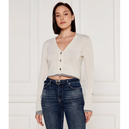 Pinko Wełniany kardigan CHAUSIE | Cropped Fit | Cropped Fit | z dodatkiem kaszmiru ze sklepu Gomez Fashion Store w kategorii Swetry damskie - zdjęcie 184992547