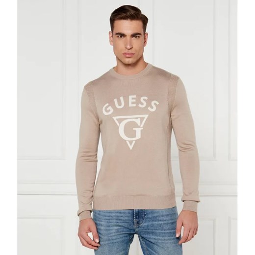 GUESS Sweter EDGAR | Regular Fit | z dodatkiem jedwabiu ze sklepu Gomez Fashion Store w kategorii Swetry męskie - zdjęcie 184992957