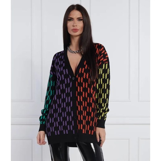 Karl Lagerfeld Kardigan | Longline Fit | z dodatkiem wełny ze sklepu Gomez Fashion Store w kategorii Swetry damskie - zdjęcie 184992977