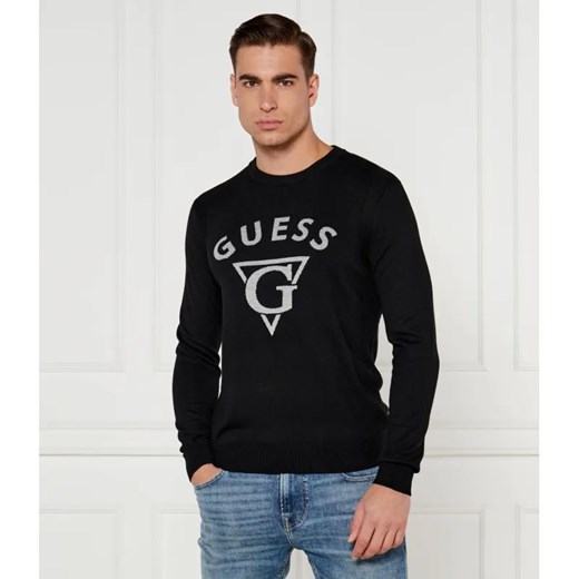 GUESS Sweter EDGAR | Regular Fit | z dodatkiem jedwabiu ze sklepu Gomez Fashion Store w kategorii Swetry męskie - zdjęcie 184993129