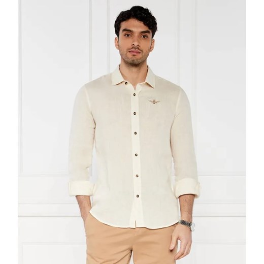 Aeronautica Militare Lniana koszula | Regular Fit ze sklepu Gomez Fashion Store w kategorii Koszule męskie - zdjęcie 184993258