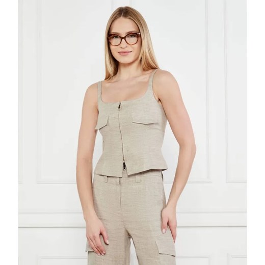 Marella Lniany top NICOLAS | Slim Fit ze sklepu Gomez Fashion Store w kategorii Bluzki damskie - zdjęcie 184993508