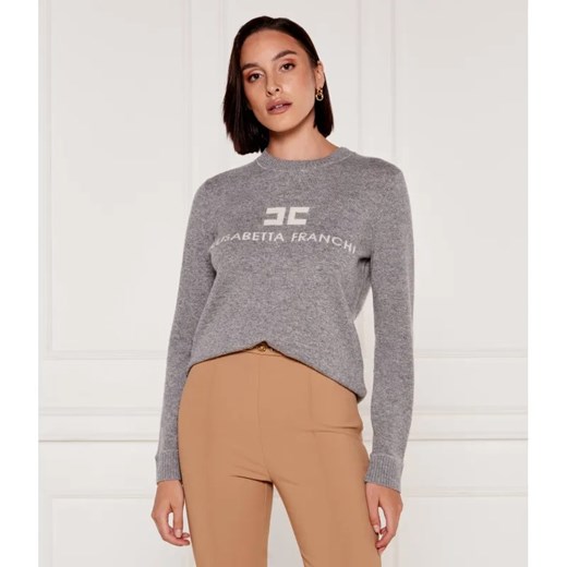 Elisabetta Franchi Wełniany sweter | Regular Fit | z dodatkiem kaszmiru ze sklepu Gomez Fashion Store w kategorii Swetry damskie - zdjęcie 184993749