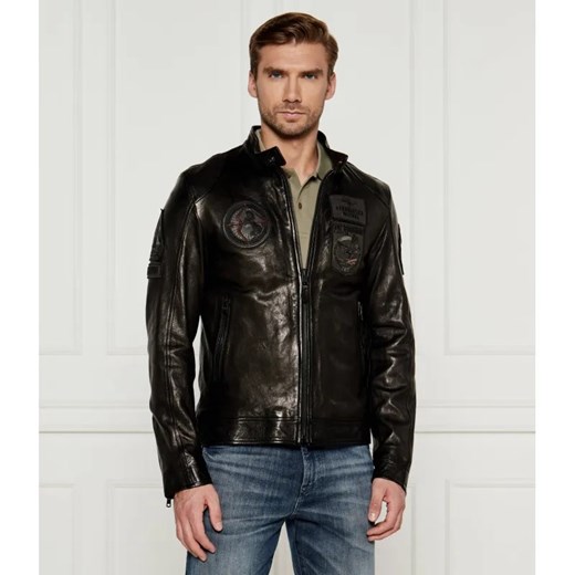 Aeronautica Militare Skórzana kurtka MOTOCICLISTA | Regular Fit ze sklepu Gomez Fashion Store w kategorii Kurtki męskie - zdjęcie 184994576