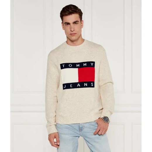 Tommy Jeans Sweter | Regular Fit | z dodatkiem wełny ze sklepu Gomez Fashion Store w kategorii Swetry męskie - zdjęcie 184995149