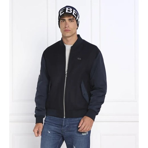 Karl Lagerfeld Wełniana kurtka bomber | Regular Fit | z dodatkiem kaszmiru ze sklepu Gomez Fashion Store w kategorii Kurtki męskie - zdjęcie 184995449