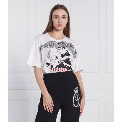 Pinko T-shirt PINKO X DIABOLIK FEDERICA | Regular Fit ze sklepu Gomez Fashion Store w kategorii Bluzki damskie - zdjęcie 184995899