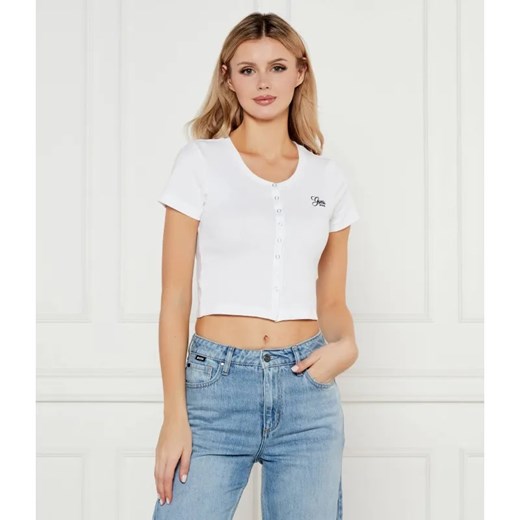 Guess Jeans Bluzka SNAP EMBRO | Cropped Fit ze sklepu Gomez Fashion Store w kategorii Bluzki damskie - zdjęcie 184996419