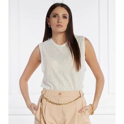 Pinko Lniany top TARA | Relaxed fit ze sklepu Gomez Fashion Store w kategorii Bluzki damskie - zdjęcie 184996507