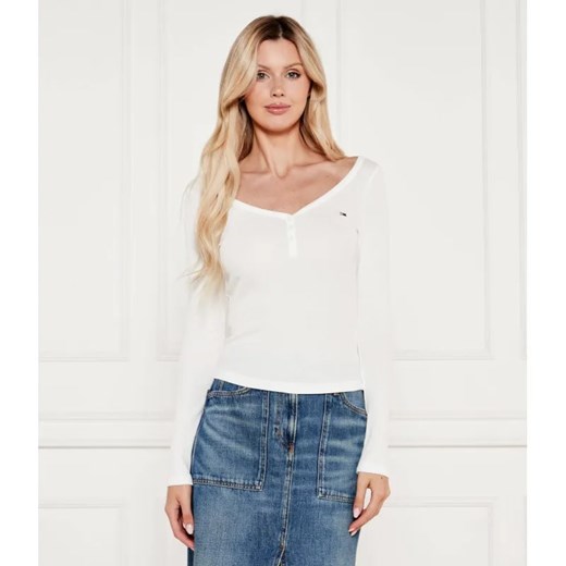 Tommy Jeans Bluzka HENLEY | Slim Fit ze sklepu Gomez Fashion Store w kategorii Bluzki damskie - zdjęcie 184996677