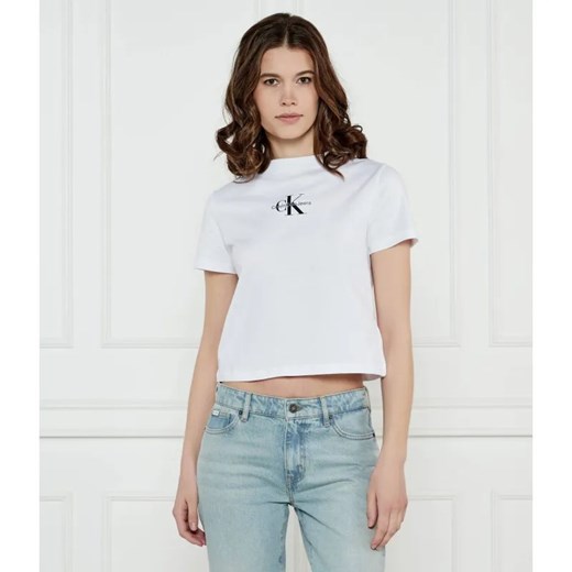Calvin Klein Jeans T-shirt BABY | Cropped Fit ze sklepu Gomez Fashion Store w kategorii Bluzki damskie - zdjęcie 184997747