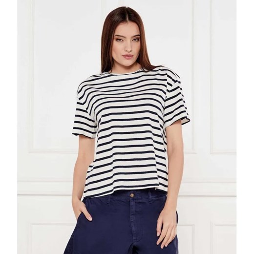 Tommy Hilfiger T-shirt | Loose fit | z dodatkiem lnu ze sklepu Gomez Fashion Store w kategorii Bluzki damskie - zdjęcie 184998499