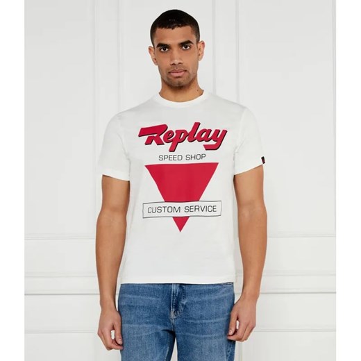 Replay T-shirt | Regular Fit ze sklepu Gomez Fashion Store w kategorii T-shirty męskie - zdjęcie 184998695