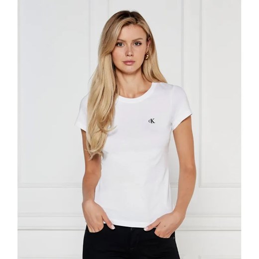 Calvin Klein Jeans T-shirt | Slim Fit ze sklepu Gomez Fashion Store w kategorii Bluzki damskie - zdjęcie 184998967