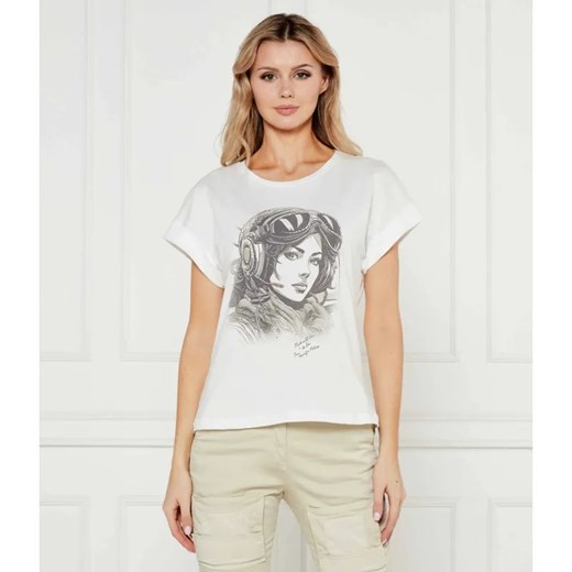 Aeronautica Militare T-shirt | Regular Fit ze sklepu Gomez Fashion Store w kategorii Bluzki damskie - zdjęcie 184999476