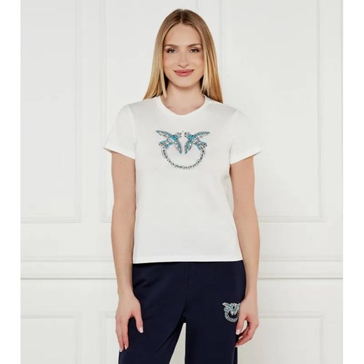 Pinko T-shirt QUENTIN | Regular Fit ze sklepu Gomez Fashion Store w kategorii Bluzki damskie - zdjęcie 184999535