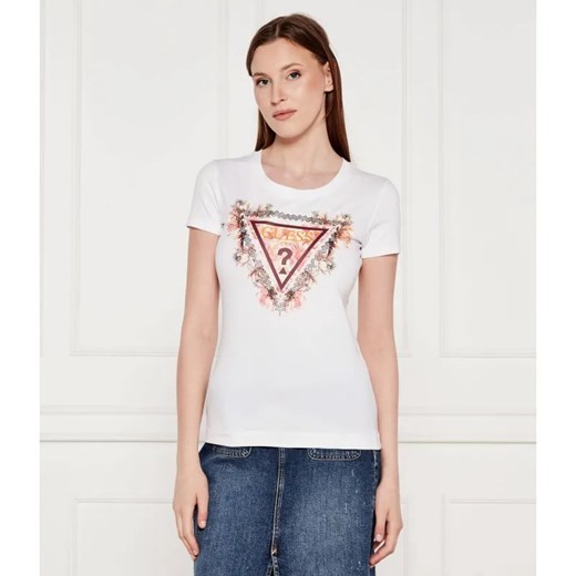 GUESS T-shirt FLOWERS | Slim Fit ze sklepu Gomez Fashion Store w kategorii Bluzki damskie - zdjęcie 184999557