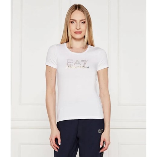EA7 T-shirt | Slim Fit ze sklepu Gomez Fashion Store w kategorii Bluzki damskie - zdjęcie 184999569