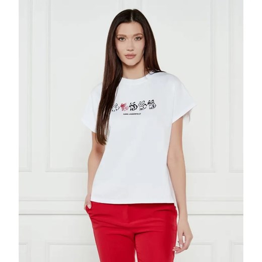 Karl Lagerfeld T-shirt | Regular Fit ze sklepu Gomez Fashion Store w kategorii Bluzki damskie - zdjęcie 184999846