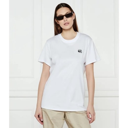 Karl Lagerfeld T-shirt IKON PATCH | Relaxed fit ze sklepu Gomez Fashion Store w kategorii Bluzki damskie - zdjęcie 184999936