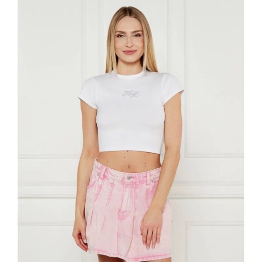 Hugo Blue T-shirt Dome_B | Cropped Fit ze sklepu Gomez Fashion Store w kategorii Bluzki damskie - zdjęcie 184999957