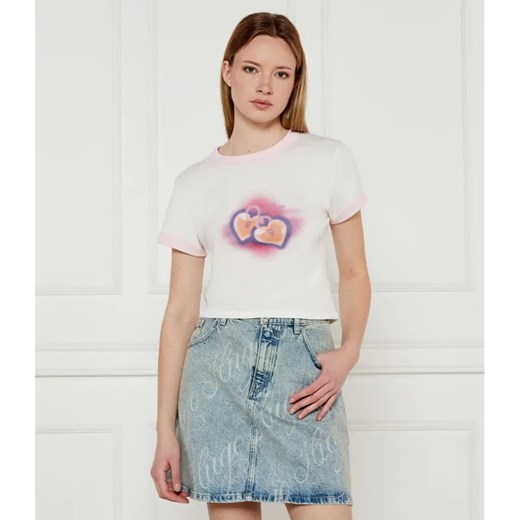 Hugo Blue T-shirt Dalia_B_1 | Cropped Fit ze sklepu Gomez Fashion Store w kategorii Bluzki damskie - zdjęcie 185000005