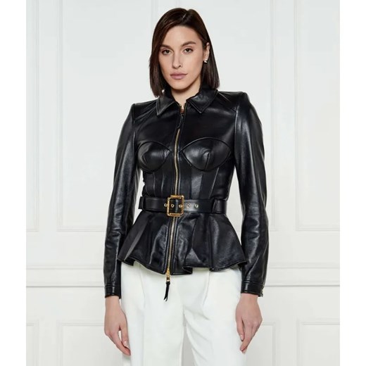Elisabetta Franchi Skórzana kurtka | Slim Fit ze sklepu Gomez Fashion Store w kategorii Kurtki damskie - zdjęcie 185002378