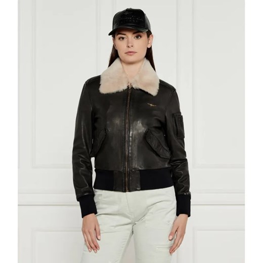Aeronautica Militare Skórzana kurtka bomber | Regular Fit ze sklepu Gomez Fashion Store w kategorii Kurtki damskie - zdjęcie 185003397