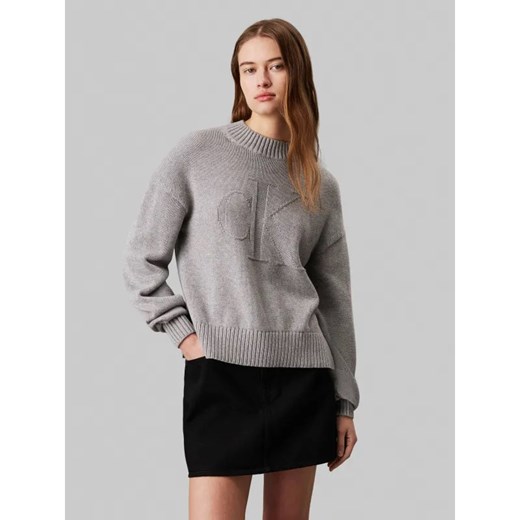 Calvin Klein Jeans Sweter INTARSIA | z dodatkiem wełny ze sklepu Gomez Fashion Store w kategorii Swetry damskie - zdjęcie 185004576