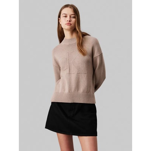 Calvin Klein Jeans Sweter INTARSIA | z dodatkiem wełny ze sklepu Gomez Fashion Store w kategorii Swetry damskie - zdjęcie 185004676