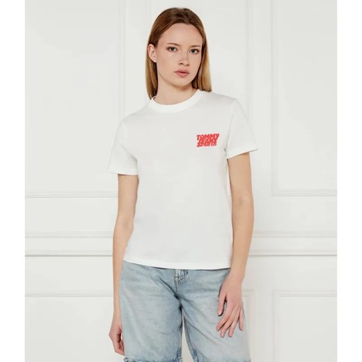 Tommy Jeans T-shirt | Regular Fit ze sklepu Gomez Fashion Store w kategorii Bluzki damskie - zdjęcie 185006839