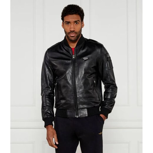 Aeronautica Militare Skórzana kurtka bomber | Regular Fit ze sklepu Gomez Fashion Store w kategorii Kurtki męskie - zdjęcie 185007777