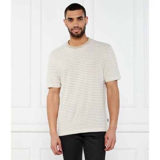 BOSS BLACK T-shirt H-Taut 28 | Regular Fit | z dodatkiem lnu ze sklepu Gomez Fashion Store w kategorii T-shirty męskie - zdjęcie 185008866