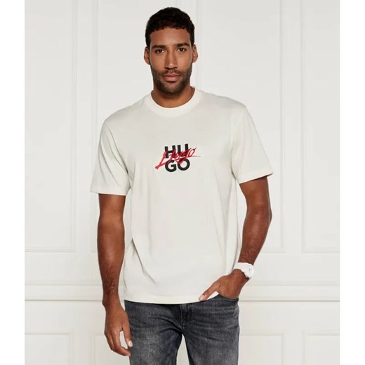HUGO T-shirt Dlongny | Relaxed fit ze sklepu Gomez Fashion Store w kategorii T-shirty męskie - zdjęcie 185008958