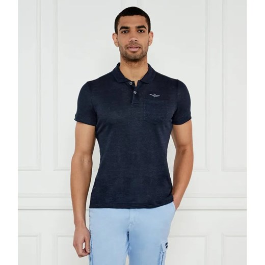Aeronautica Militare Lniane polo | Regular Fit ze sklepu Gomez Fashion Store w kategorii T-shirty męskie - zdjęcie 185009025