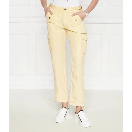 GUESS Spodnie cargo NESSI | Regular Fit | z dodatkiem lnu ze sklepu Gomez Fashion Store w kategorii Spodnie damskie - zdjęcie 185009056
