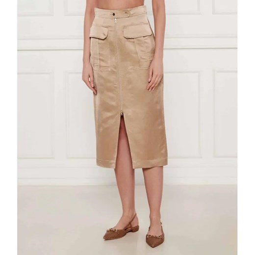 Marc Cain Satynowa spódnica | z dodatkiem lnu ze sklepu Gomez Fashion Store w kategorii Spódnice - zdjęcie 185009178