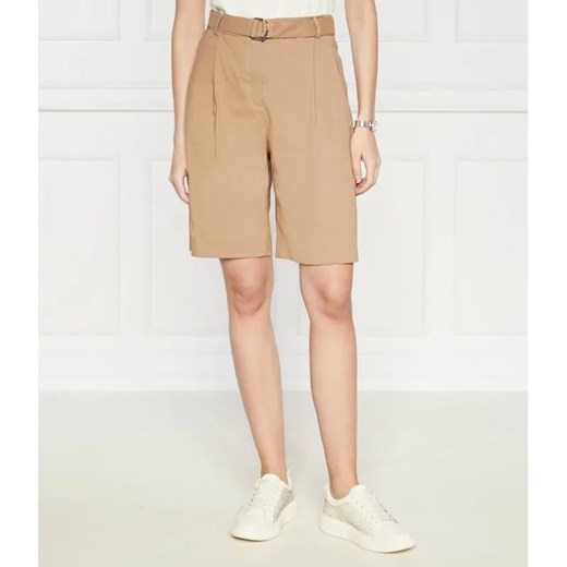 BOSS BLACK Lniane szorty + pasek Tannah1 | Relaxed fit ze sklepu Gomez Fashion Store w kategorii Szorty - zdjęcie 185009205