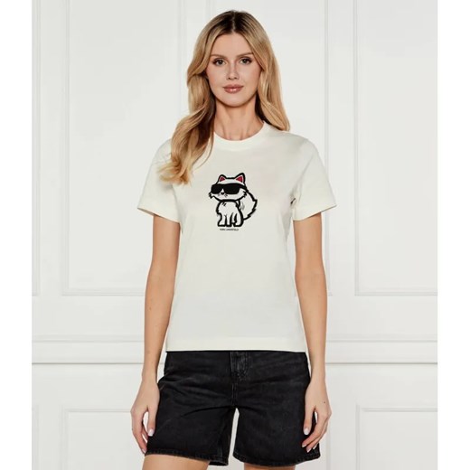 Karl Lagerfeld T-shirt IKON SKETCH | Regular Fit ze sklepu Gomez Fashion Store w kategorii Bluzki damskie - zdjęcie 185009687